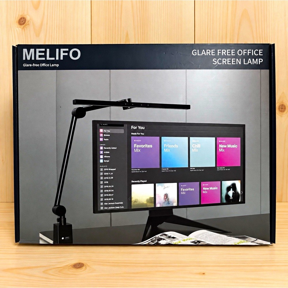 MELIFO Glare-Free Adjustable Desk Lamp, Touch Control, Black, Corded[FL]